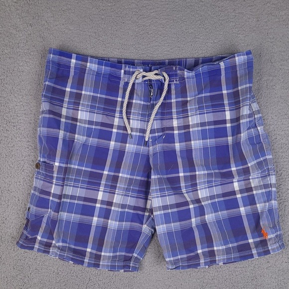 Polo Ralph Lauren Swim‎ Trunks Mens 41 Blue Shorts Drawstring Bathing Suit - Picture 1 of 16